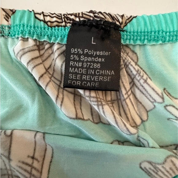 Teal Seashell Print Dress. Size Large - Picture 2 of 6